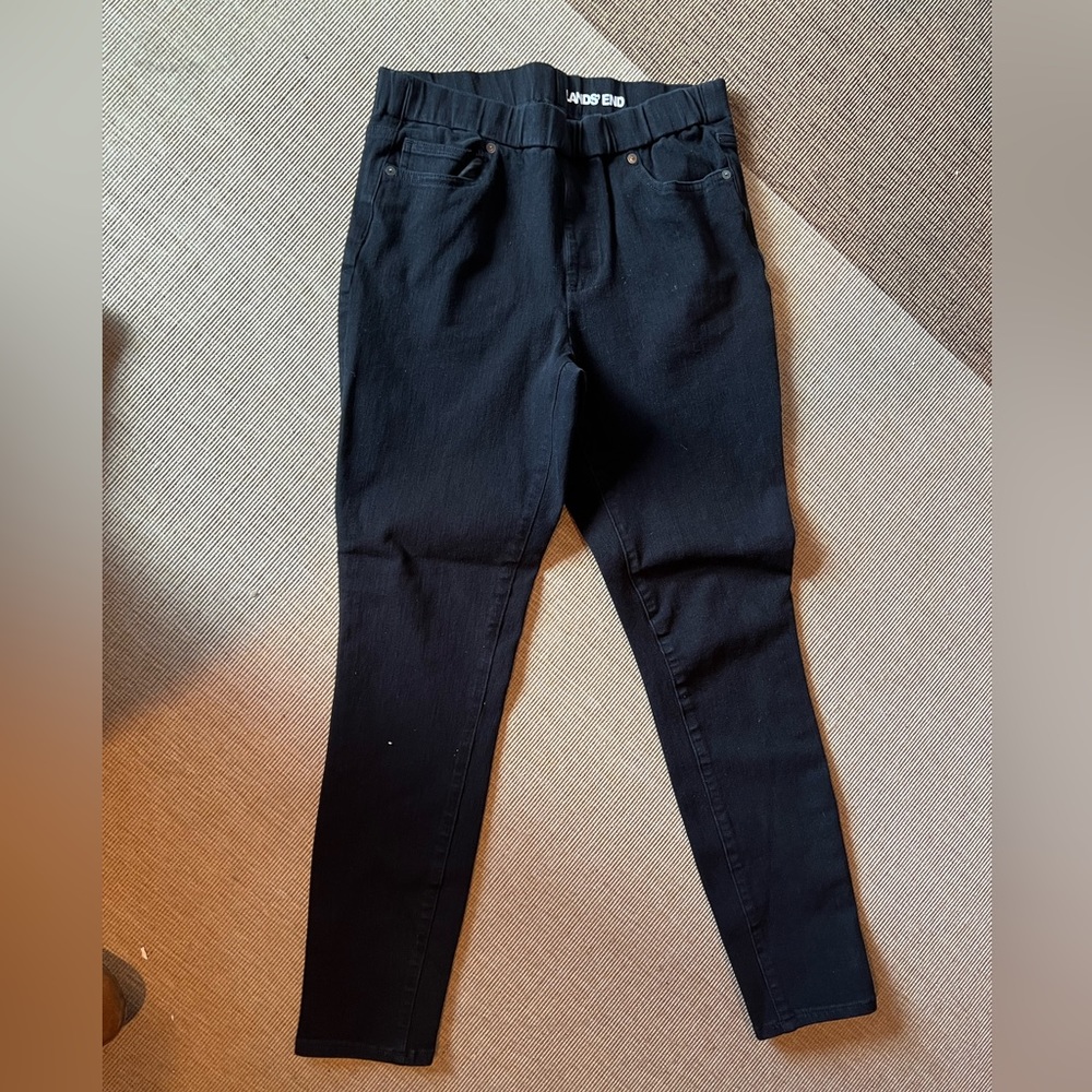 Jet Black Lands End Jeans - Size 6 - Excellent Used Condition